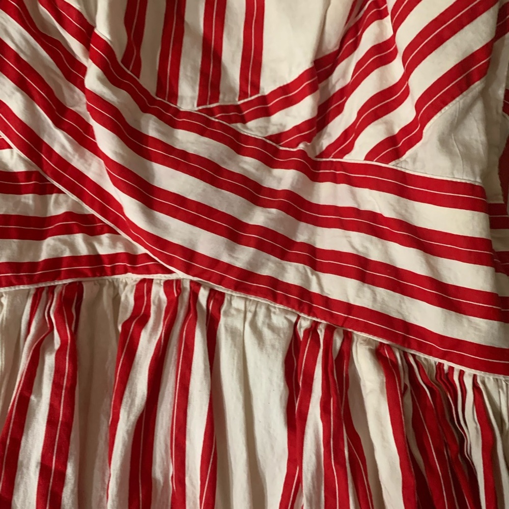 Anthropologie red and white stripe Odile dress… straps or convertible strapless